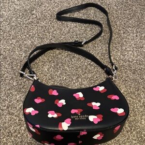 Kate Spade Black Bag with Pink and Red Hearts in EXCELLENT condition  no damage